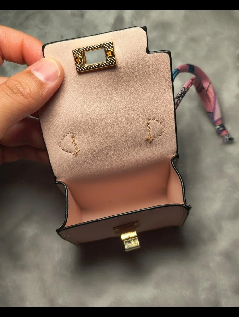 Pink and Gold Fashion Mini Coin Purse Keychain LIKE NEW